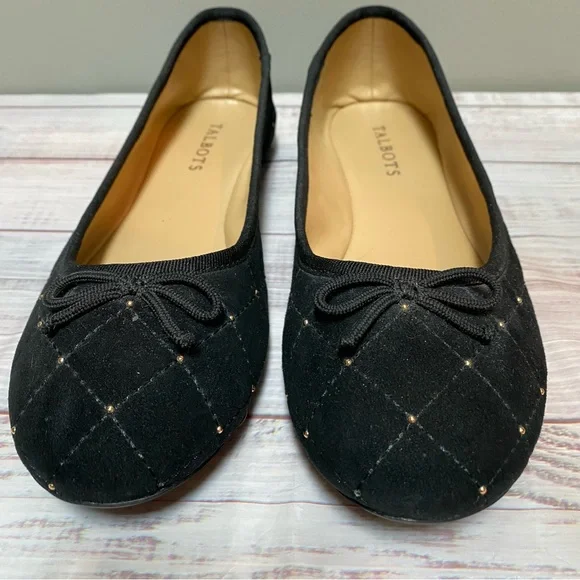 Talbots Black Velvet Flats. Women Size 7. - Picture 3 of 10